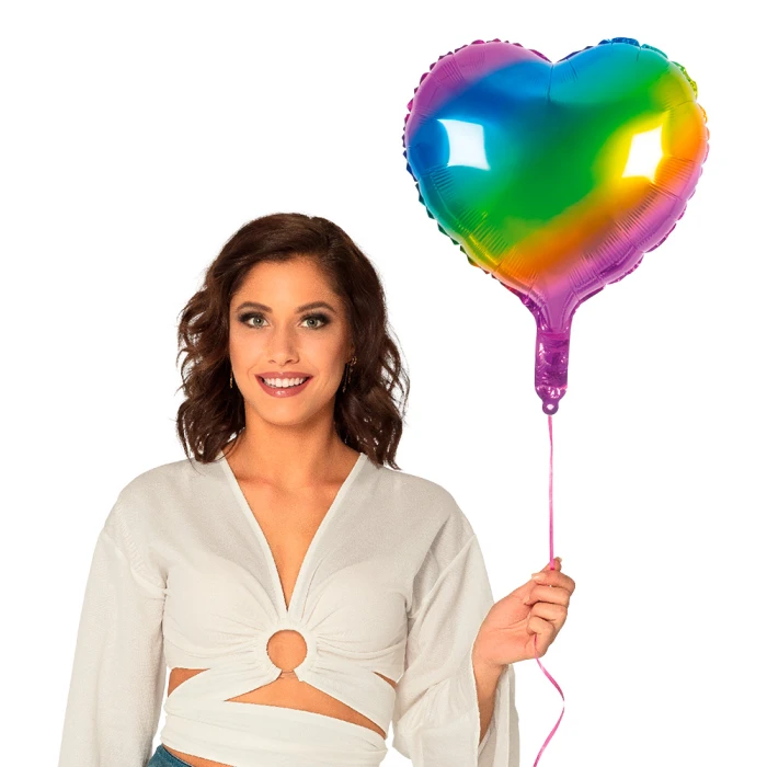 Foil balloon Heart rainbow - Image 1